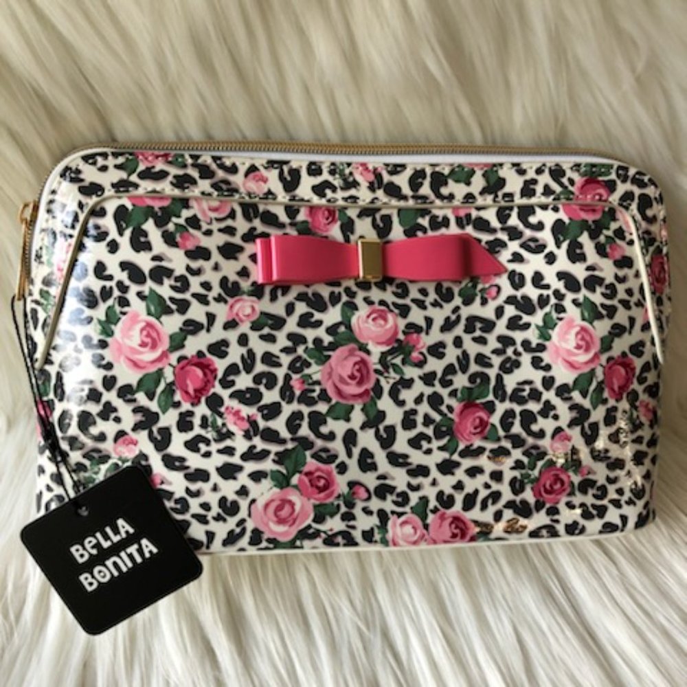 Bella Bonita Leopard/Rose Makeup Bag